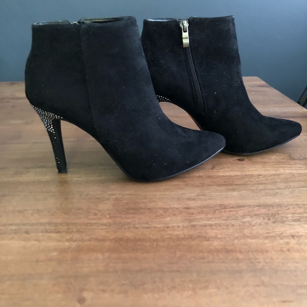 Jeweled high heel booties
